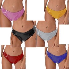 DE~Damen Slips Pole Dance Unterwäsche Schwimmen Höschen Sommer Bademode Metallic