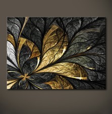 BLATTGOLD Abstrakt Leinwand