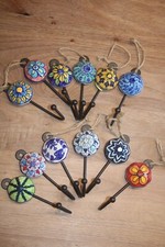 Wandhaken Melone, Metall und Keramik L 10 cm♥Garderobenhaken♥Haken, handbemalt