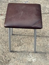 1x DDR Hocker Braun mit Metallgestell Alu - Wohnzimmer, Küche Vintage 70er