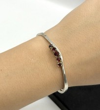 835 Silber Armreif Granat