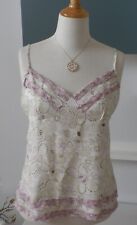 Hanami Impressionen Top Trägertop weiß rosa grün Gr. 36 S NEU NP 45€