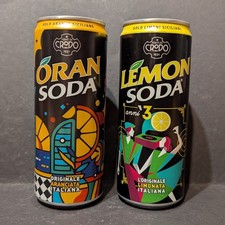 2x leere Getränkedose ORANSODA LEMON SODA Limonade Dosen aus Italien