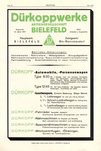 Dürkopp werke bielefeld - dürkopp,