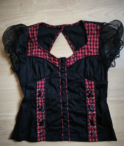 Gothic oberteil schwarz mit - gothic,