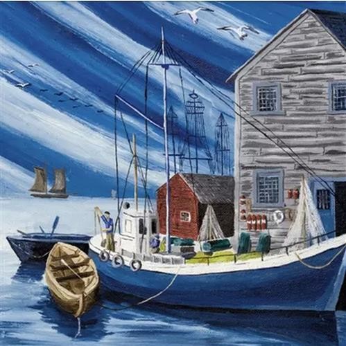 Servietten fishing harbor - 20,