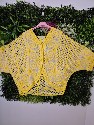 Boho häkeljacke gelb - 💛,