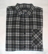 Infinity * Herren Flanell Hemd * Gr. M * grau-weiß kariert * Langarm   (20)