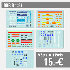 5 Sets - Waterslide Decal 1:87 -  DDR IFA Deutrans Robotron Minol Isolator / B