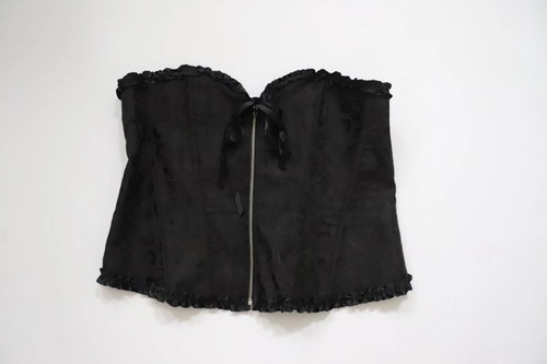 Schwarzes brokat korsett - brokat,