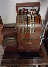 alte ANKER Registrierkasse   KASSE mit Kurbel  Holz  Deko  * ansehen*