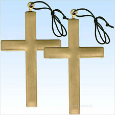 2 x Kreuz für Kirchenkostüme Gold f. Kostüm Kardinal Priester Mönch Papst Kirche
