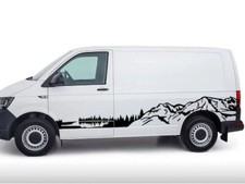 Seitenaufkleber Set VW T5 T6 Berge Wald Aufkleber Landschaft Bulli T4