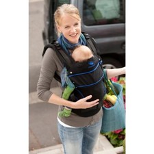 Manduca First BlackLine absolut blau Babytrage Neugeborenes 3,5 kg-Kleinkind 3 Jahre
