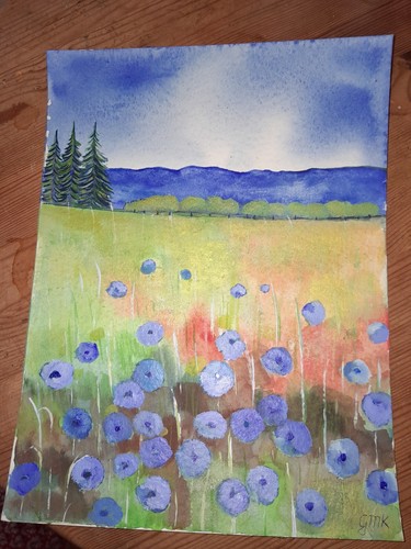 Landschaftsbild aquarell acryl - landschaftsbild, aquarell/acryl