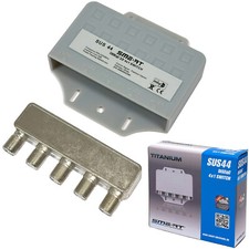 DiSEqC Schalter 4/1 Switch 4x1 Umschaler Verteiler Outdoor HDTV Smart Titanium