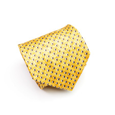 Ermenegildo Zegna Designer Krawatte Gelb Beige Allover Muster Mikro 100% Seide