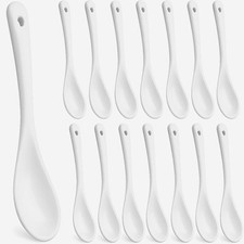 16 Eierlöffel Porzellanlöffel Ersatzlöffel Porzellan Löffel Dessertlöffel weiß