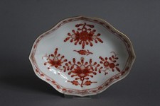 Meissen Porzellan Schale Schälchen Indische Malerei Koralle Rot L 12 cm 1. Wahl