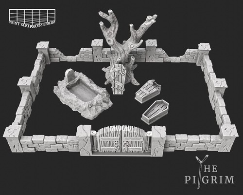 Friedhof mit grab miniatur - mit,