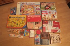 Gesellschaftsspiele Konvolut Holzspielzeug MB Puzzle Backgammon etc