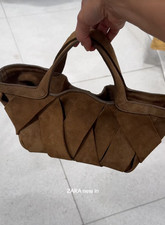 ZARA NEU MIT ETIKETT 2025. SRPLS SANDBRAUN LEDER GEFLOCHTEN SHOPPER TASCHE BEUTELTASCHE. 6581/610/721