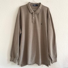 Polo Ralph Lauren Herren Poloshirt Langarm Beige Classic XXL