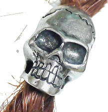 Bart Perle Bartperle Bartschmuck ZINN Loch 4,6mm Totenkopf Schädel Biker +Gummi