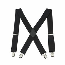 Hosenträger schwarz X Form 5 cm starke Bänder