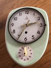UWS Küchenuhr Vintage Retro Rockabilly blassgrün/türkis 1950er in Deutschland