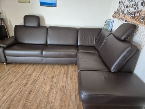 Braune eckledercouch - braune,