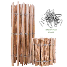 Staketenzaun mit Pfosten aus Haselnuss Höhe 35-120 cm Lattenabstand: 3-4, 7-8 cm