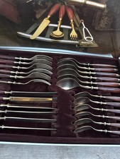 Fürst Lord Nelson Besteck Set Rosenholz Bronze Solingen 24 Teilig Besteckkasten