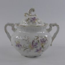 Jugendstil Porzellan Zuckerdose Lazarus Straus & Sons dekoriert Blumendekor (24)