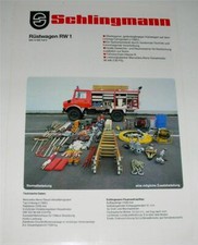 Alter Schlingmann Rustwagen RW1 Mercedes Feuerwehrgerät Verkaufsprospekt .