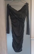 Damenkleid, Gr. 36 / 38, schwarz, stretch, Glitzer, festlich, schulterfrei