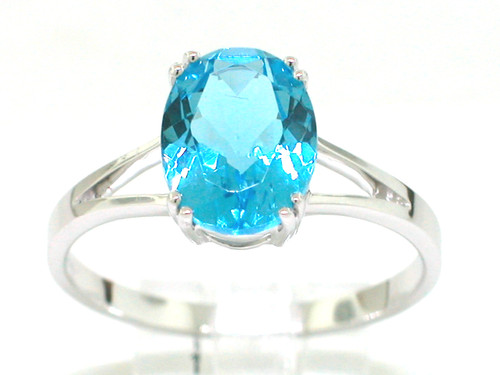 Blautopas ring 585 weißgold - blautopas,