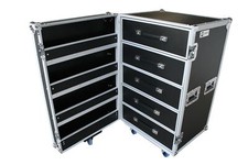 Transportcase 5 Schubladen Messe Flightcase Rollen Rack Messe BBQ Handwerk Tool