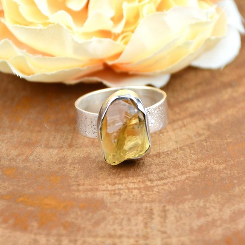 Raw citrin edelstein - edelstein, ring