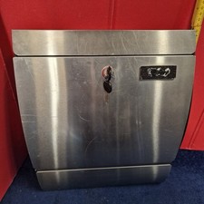 Edelstahl Briefkasten gebraucht mit Zeitungsfach Baustelle Garten Garage Haus so