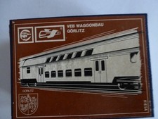 Streichhölzer Großpackung DDR Waggonbau Görlitz Doppelstockwagen