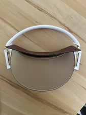 Yuzefi Damenhandtasche, Leder, hellbraun—dunkelbraun-weiß, ungetragen