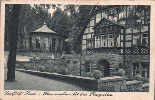 Saalfeld saale brunnenhaus - ak,