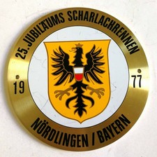 Plakette 25. Jubiläums Scharlachrennen 1977 Nördlingen Bayern Emblem Sammler
