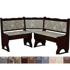 Eckbank Kiefer Holz, Nuss Farbe mit Polsterung, Verschiedene Farbe MASSIVHOLZ