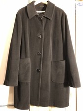 PETER HAHN Damen Mantel Gr.52 Schwarz Wolle Kaschmir