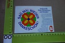 Alter Aufkleber Haushalt Spülmittel Aktion PRIL-Blumen 1983 Spruch SAG MAL...