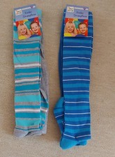 Kinder Strumpfhosen (2 Stück), Gr. 134/146, blau-gestreift