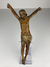 Wand Figur Skulptur Jesus Christus Korpus Corpus Holz geschnitzt gefasst Antik