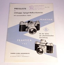 Hedler Preisliste Kamera-Werke